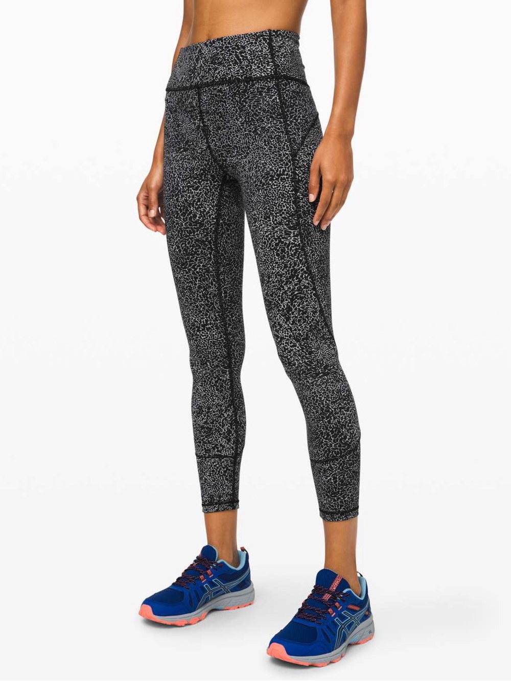 Lululemon In Movement Tight 25" size 12 in Polar Shift Ice Grey Black